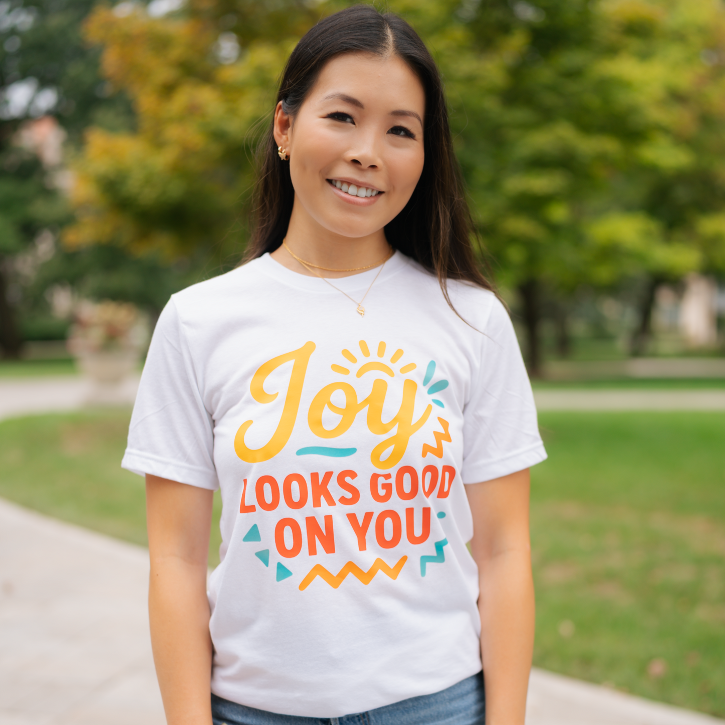 Joy Looks Good on You Tee - Vibrant Statement T-Shirt