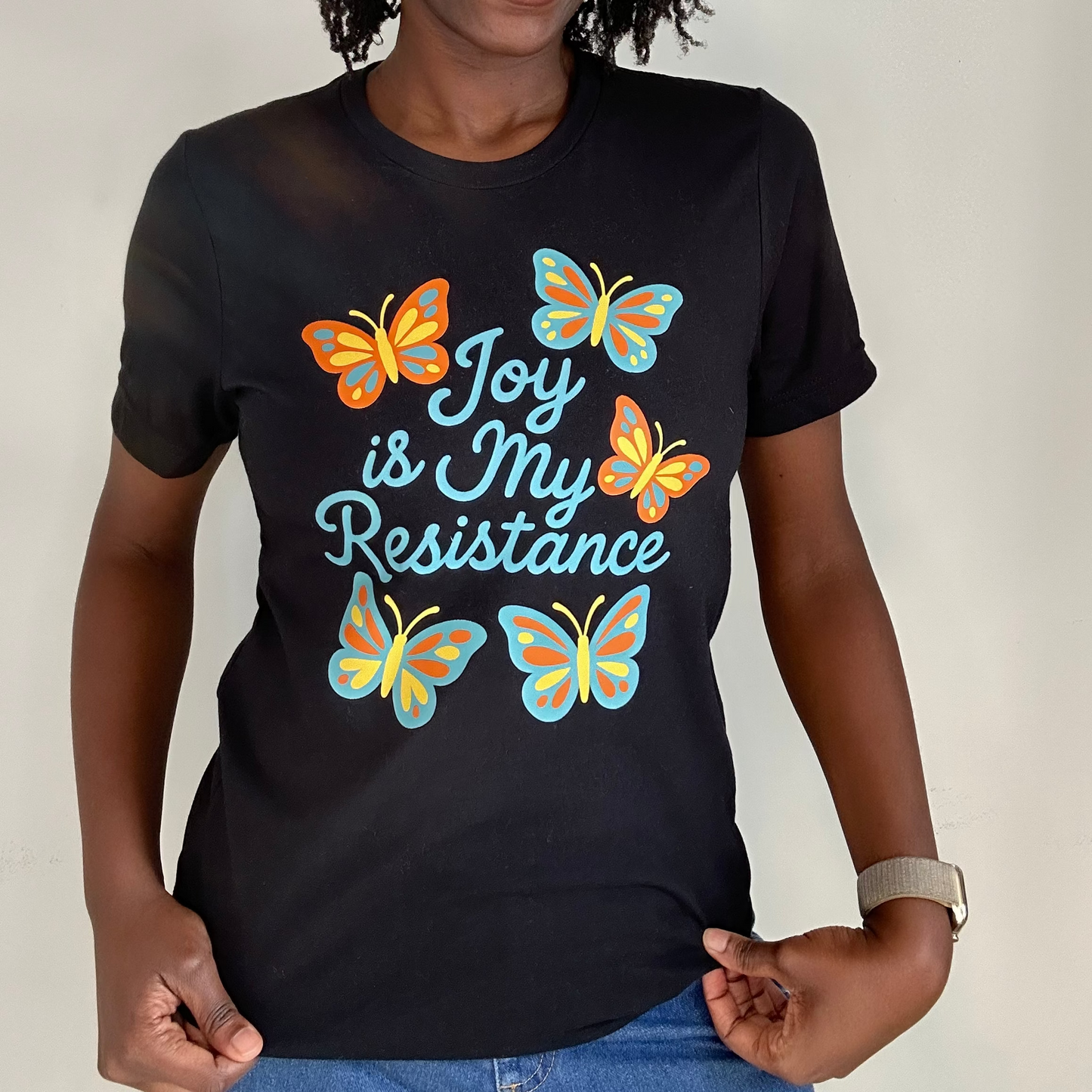 Joy Is My Resistance Butterfly T-Shirt (Black & White) - (PRE-ORDER)